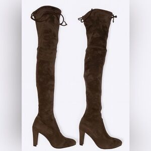 Suede Over-the-Knee Brown Boots